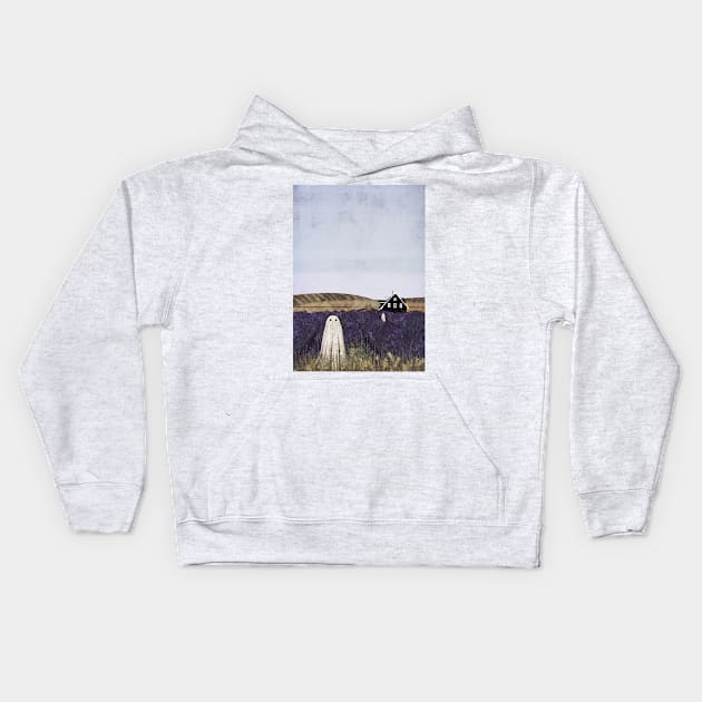 Lavender Fields Kids Hoodie by KatherineBlowerDesigns